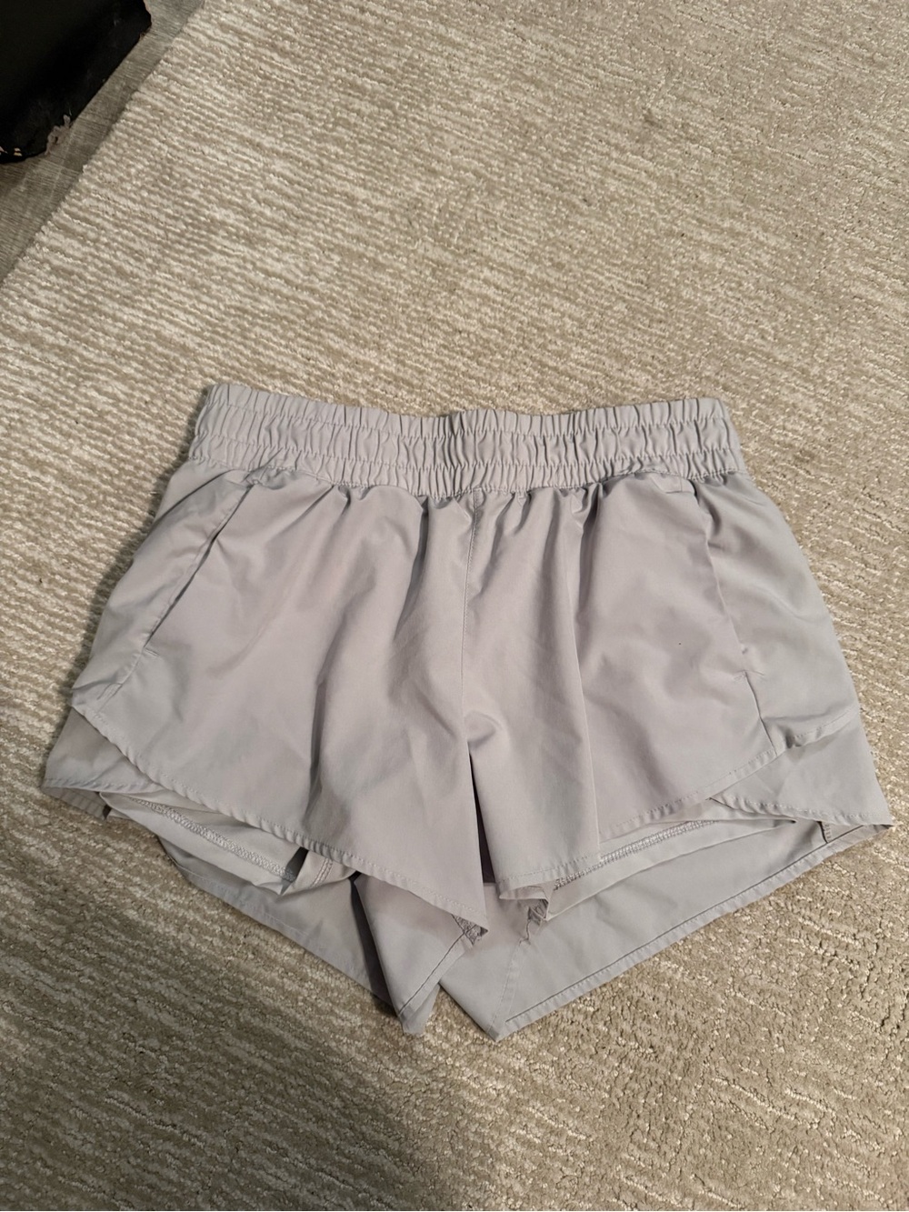 Light Gray Women's Athletic Shorts - Elastic Waist